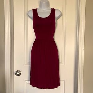 Little maroon dress.